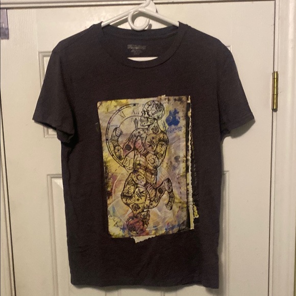 Gray Graphic T-Shirt with Colorful Design - Picture 1 of 2